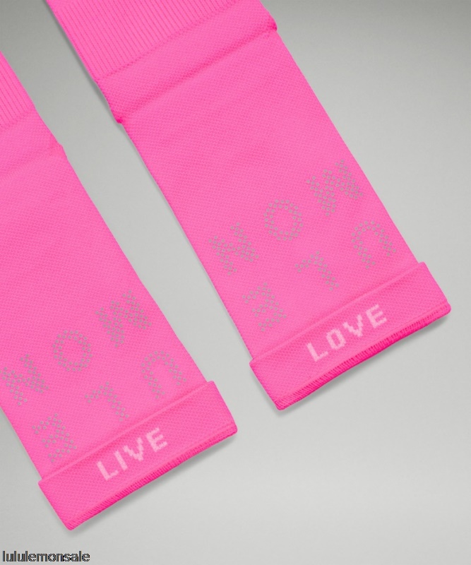 Lululemon Damen DELULU452 | Highlight Pink Powerstride Crew Socke Reflective